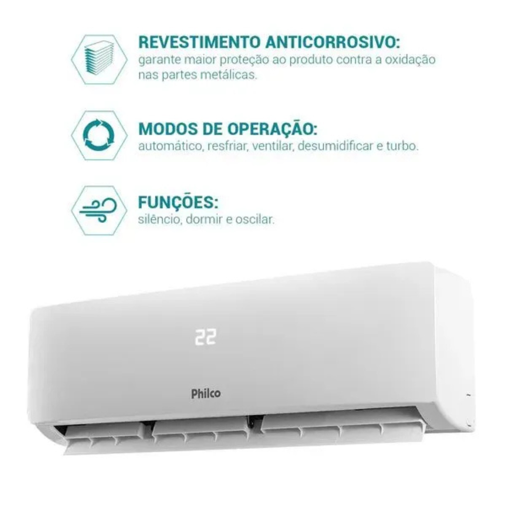 Ar Condicionado Eco Inverter 12000 BTU Quente e Frio Philco  PAC12QC 220V