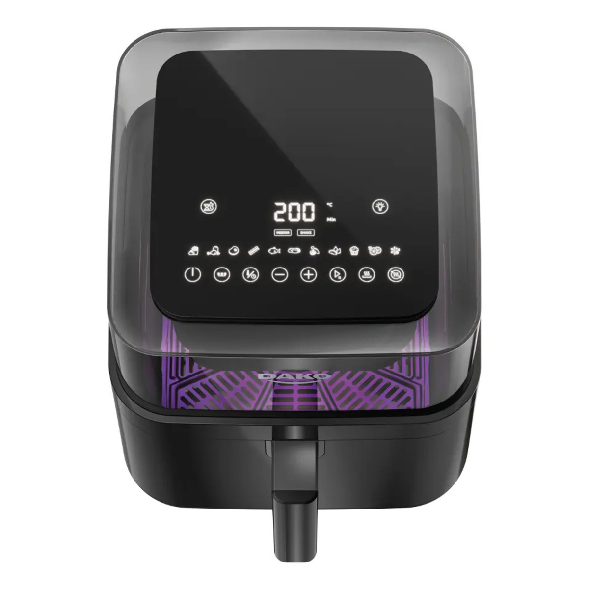 Air Fryer Dako 6L Visor Transparente Painel Touch 1500W Preta - 127V