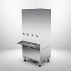 Bebedouro de Água Industrial Frisbel 200 Litros Coluna Aço Inox 4 Torneiras