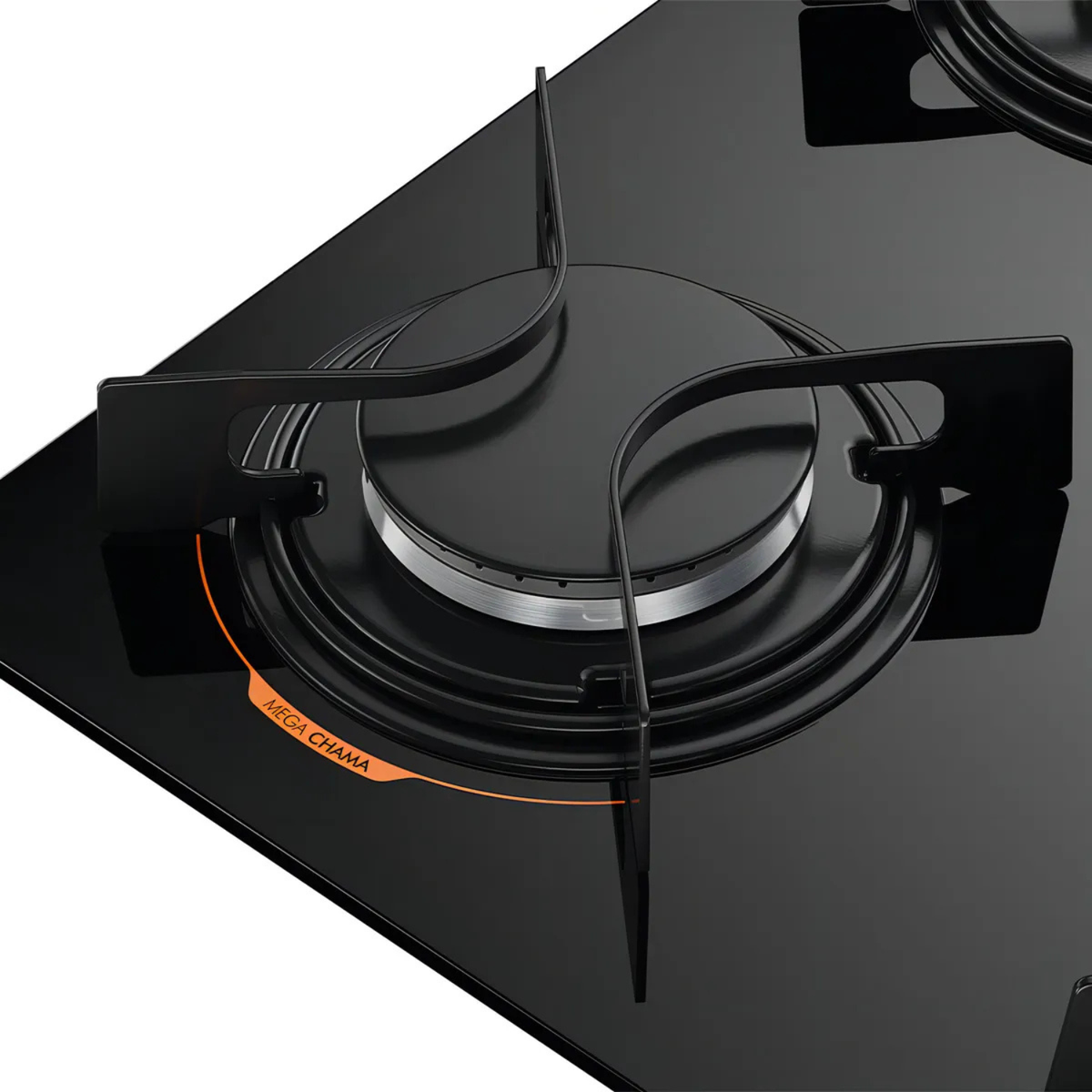 Cooktop 4 Bocas a Gás Atlas UTop Mesa de Vidro Mega Chama Preto