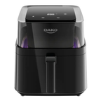 Air Fryer Dako 6L Visor Transparente Painel Touch 1500W Preta - 127V