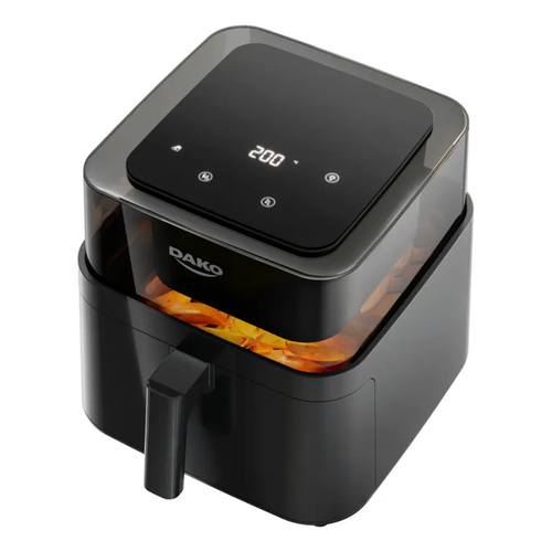 Air Fryer Dako 6L Visor Transparente Painel Touch 1500W Preta - 127V