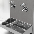 Bebedouro de Água Industrial Frisbel 25 Litros Coluna Aço Inox 2 Torneiras