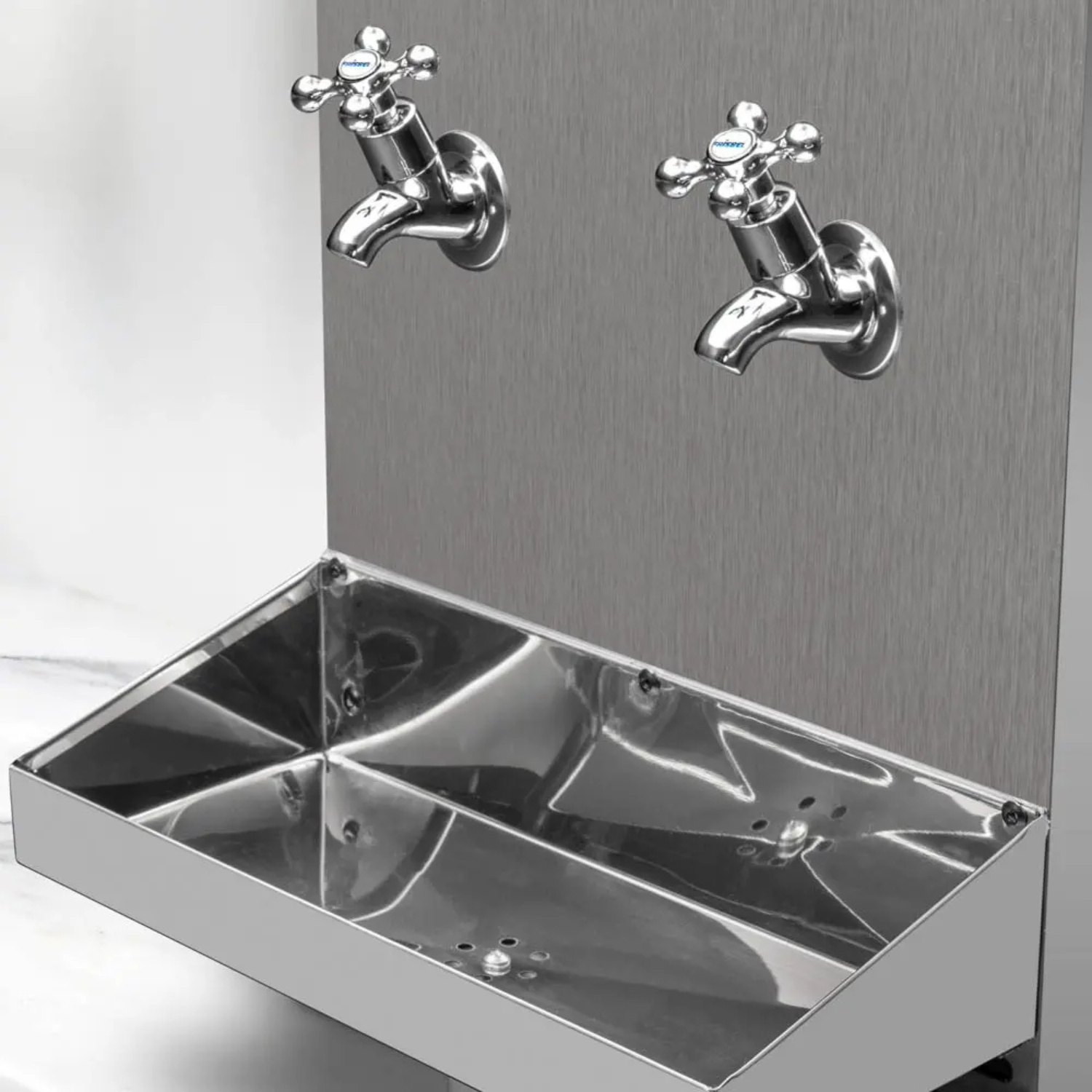 Bebedouro de Água Industrial Frisbel 25 Litros Coluna Aço Inox 2 Torneiras