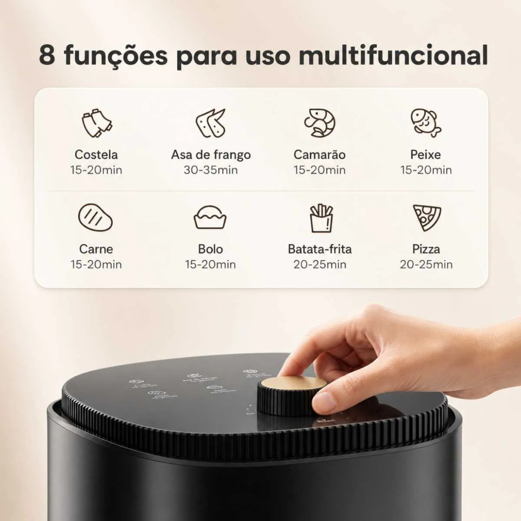 Air Fryer Fritadeira Elétrica Gaabor Neo 4L 1300W Sem Óleo Preta