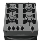 Fogão de Piso 4 Bocas Atlas Mônaco Top Glass Mesa de Vidro Forno 48L Preto