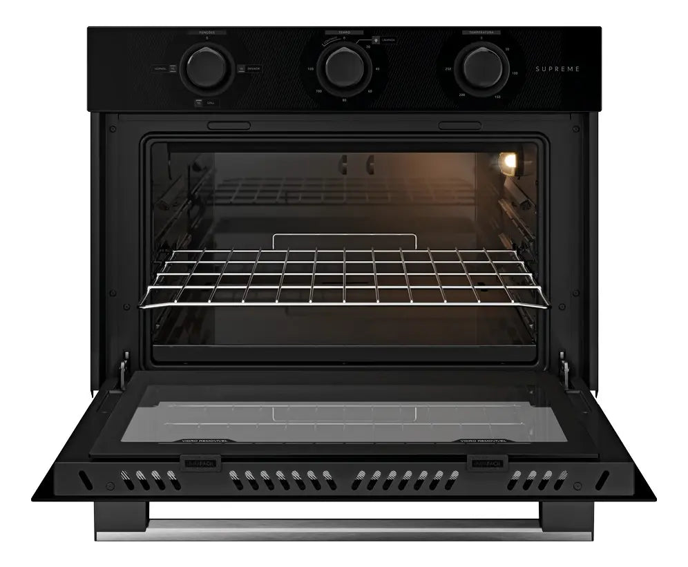 Forno de Embutir Elétrico Dako Supreme 52L Grill Timer Analógico Preto