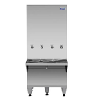 Bebedouro de Água Industrial Frisbel 200 Litros Coluna Aço Inox 4 Torneiras