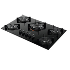 Cooktop 5 Bocas a Gás Atlas UTop Mesa de Vidro 2 Mega Chamas Preto