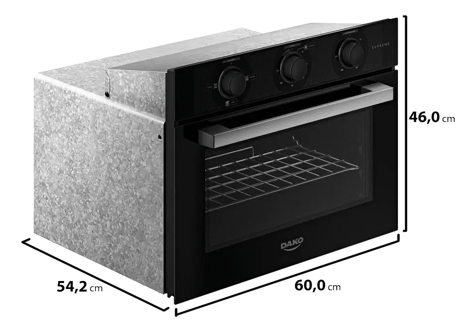 Forno de Embutir Elétrico Dako Supreme 52L Grill Timer Analógico Preto