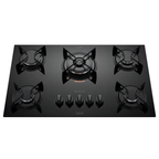 Cooktop 5 Bocas a Gás Atlas UTop Mesa de Vidro 2 Mega Chamas Preto