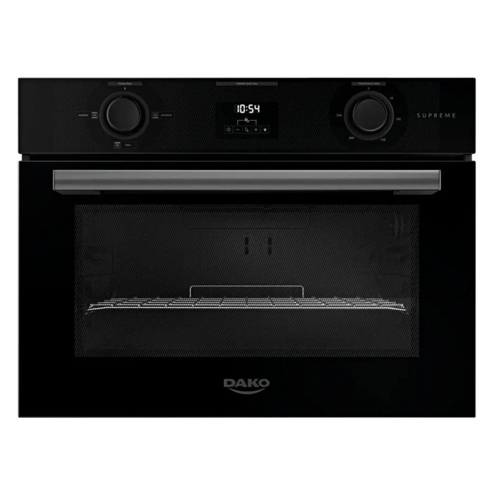 Forno de Embutir Elétrico Dako Supreme 52L Grill Timer Digital Preto