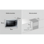 Forno de Embutir Elétrico Atlas U Top Style 44L Grill Timer Espelhado