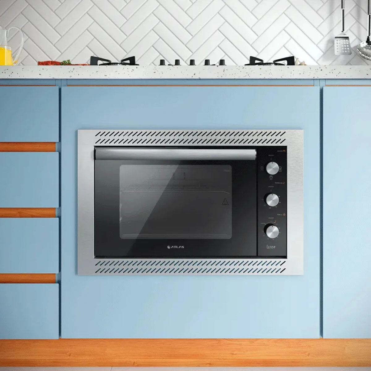 Forno de Embutir Elétrico Atlas U Top 44L Grill Timer Preto