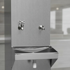 Bebedouro de Água Industrial Frisbel 25 Litros Coluna Aço Inox 2 Torneiras