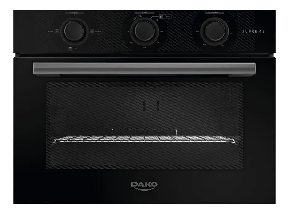 Forno de Embutir Elétrico Dako Supreme 52L Grill Timer Analógico Preto
