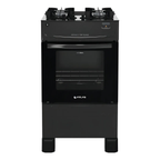 Fogão de Piso 4 Bocas Atlas Mônaco Top Glass Mesa de Vidro Forno 48L Preto